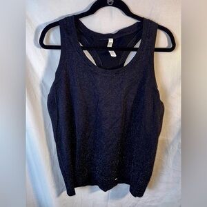 NWT Athleta Momentum Seamless Tank Shimmery Black Size XL